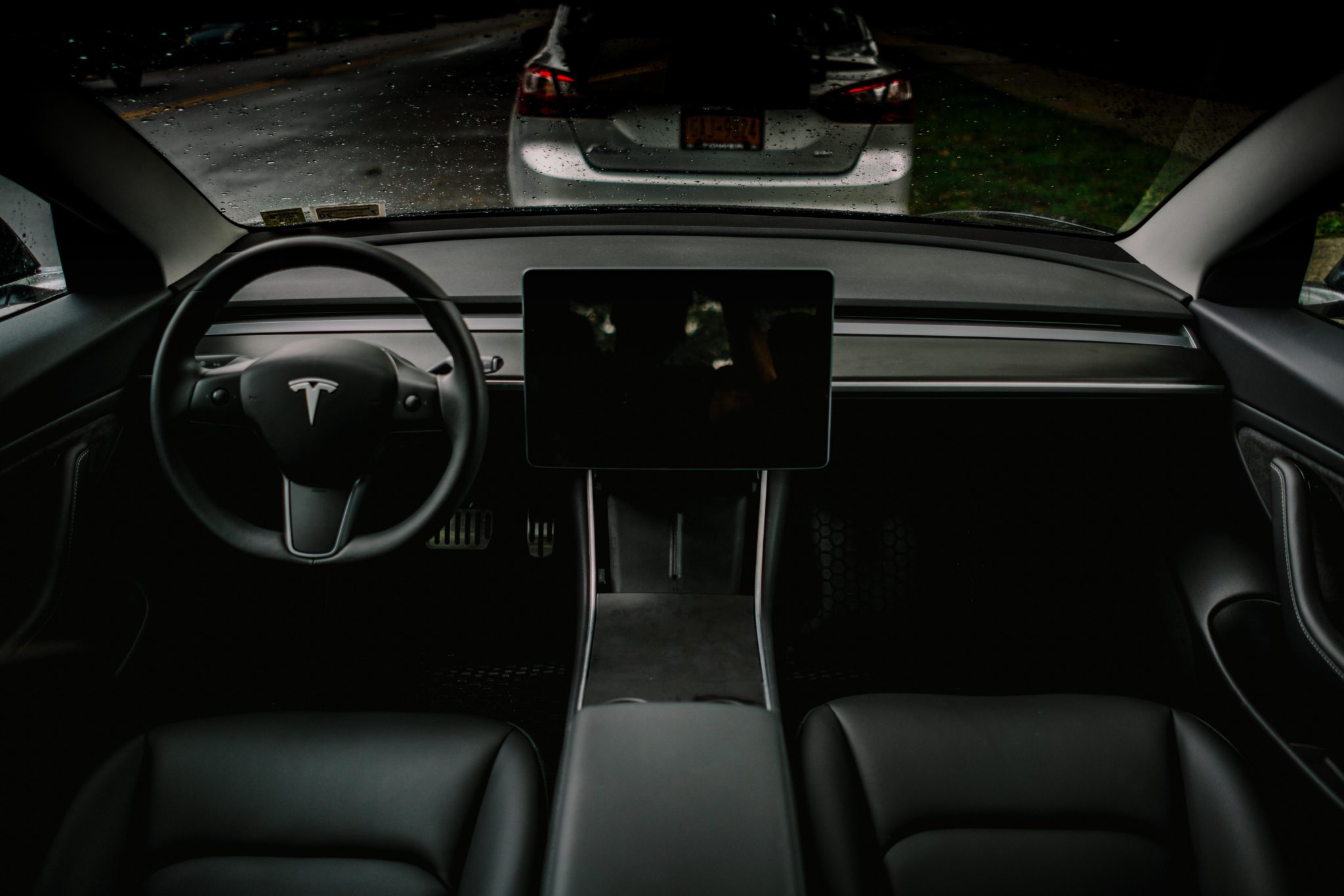 tesla model 3 stealth grey black interior