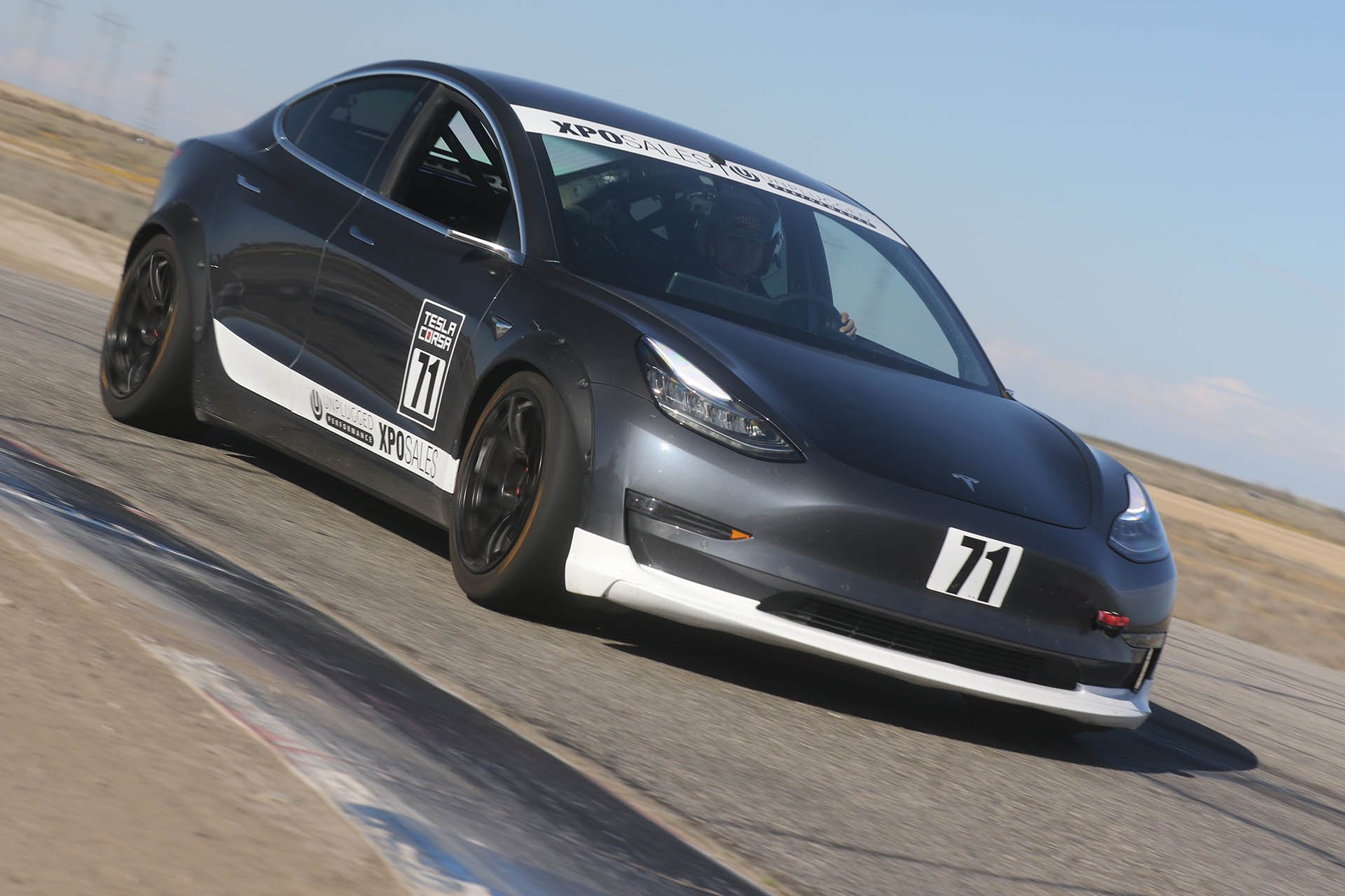 Unplugged Performance XPOSales Race Car – Tesla Model 3 modified